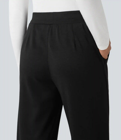 High Waisted Casual Pants with Pockets