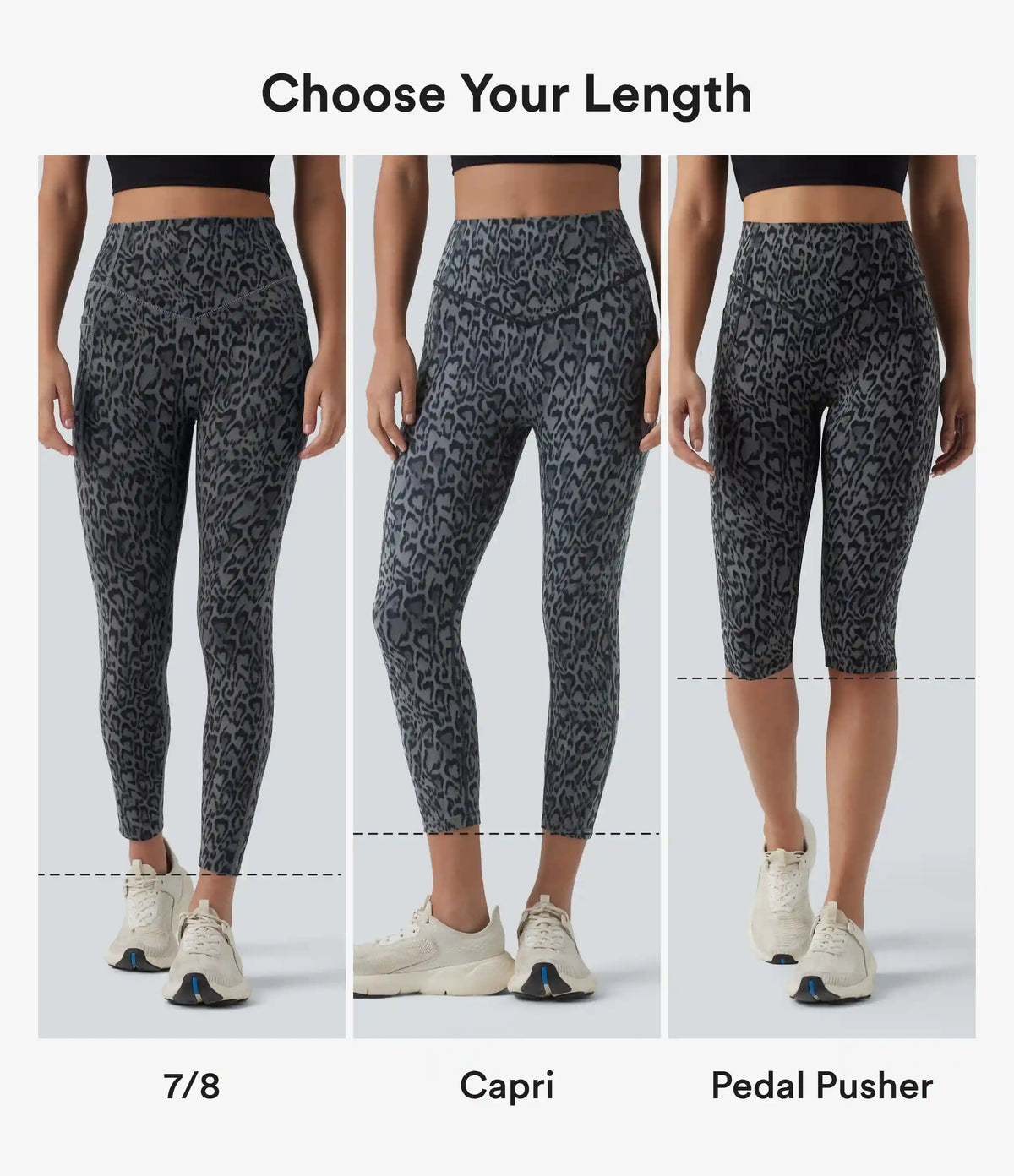 Halara UltraSculpt™ Leopard Print High Waisted Scrunch Butt Lifting Tummy Control Capri Training Leggings with Pockets