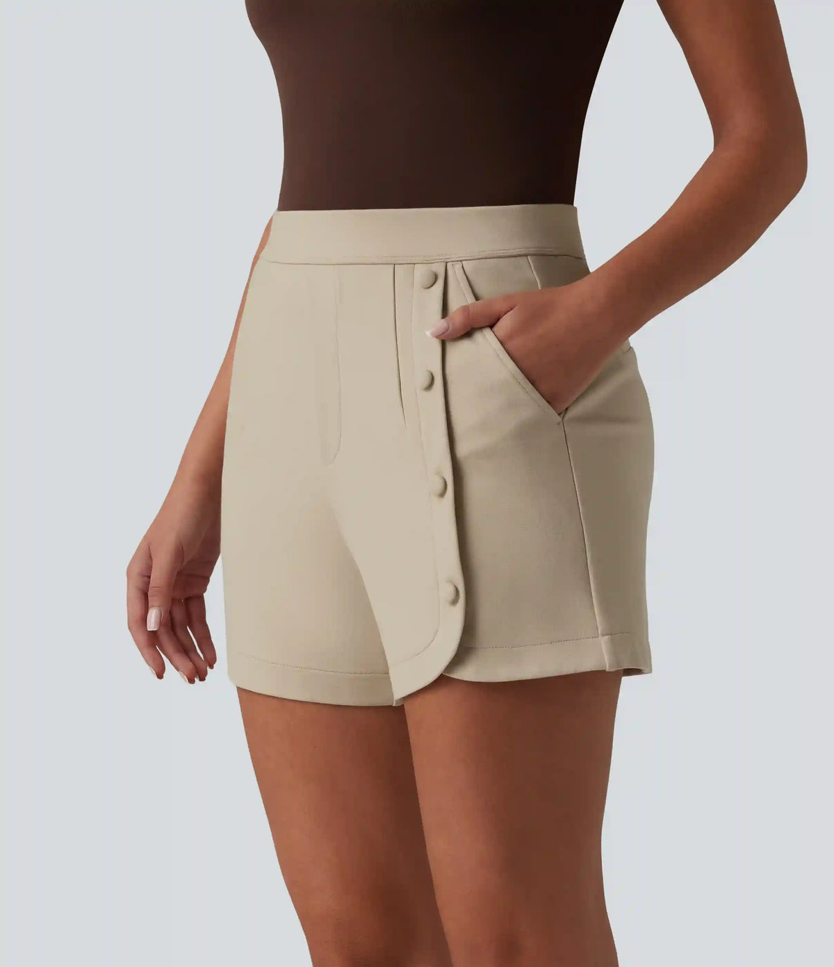 High Waisted Work Shorts 3'' with Pockets