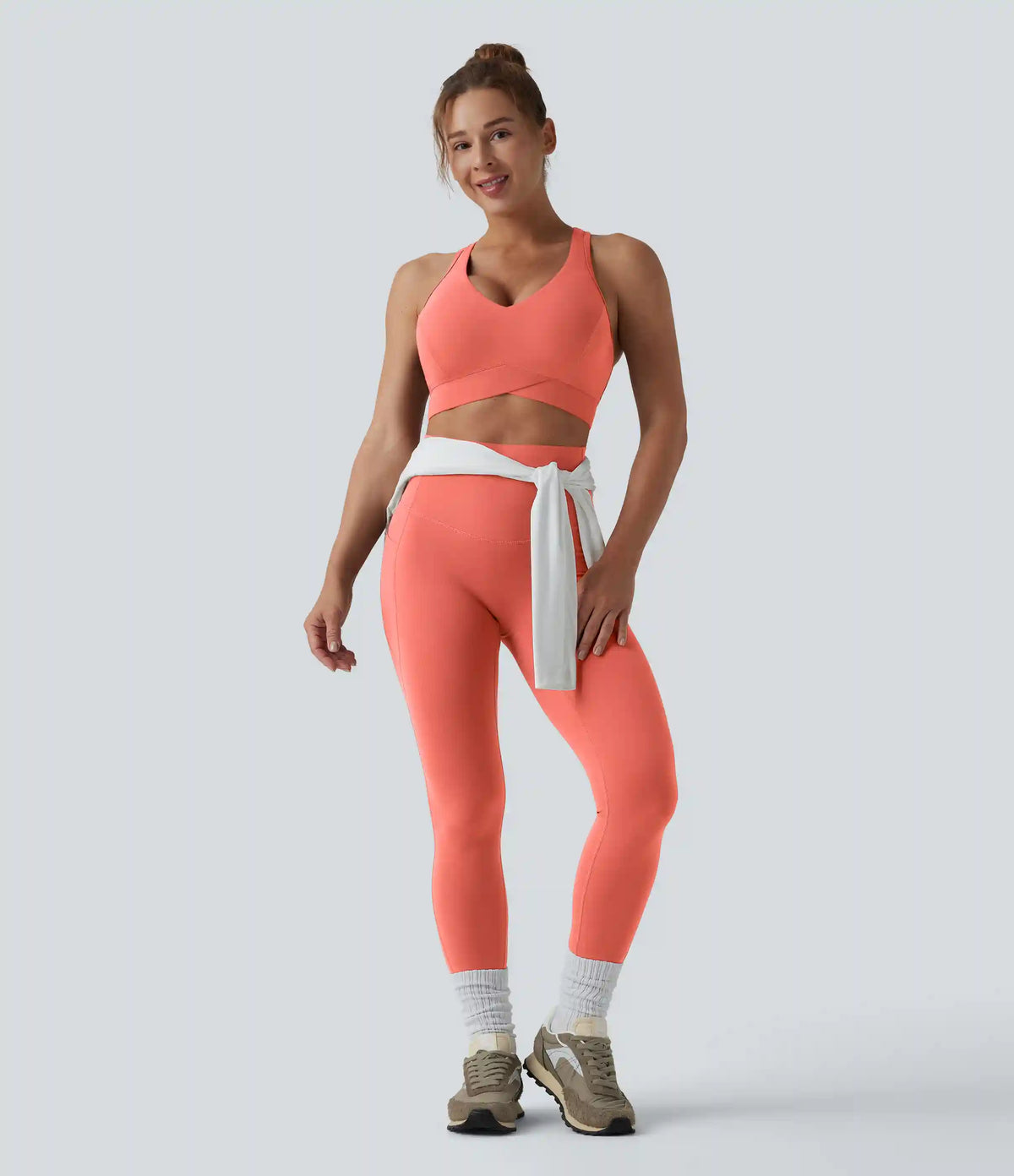 Halara UltraSculpt™ Light Support V Neck Racerback Running Sports Bra DD-F Cups
