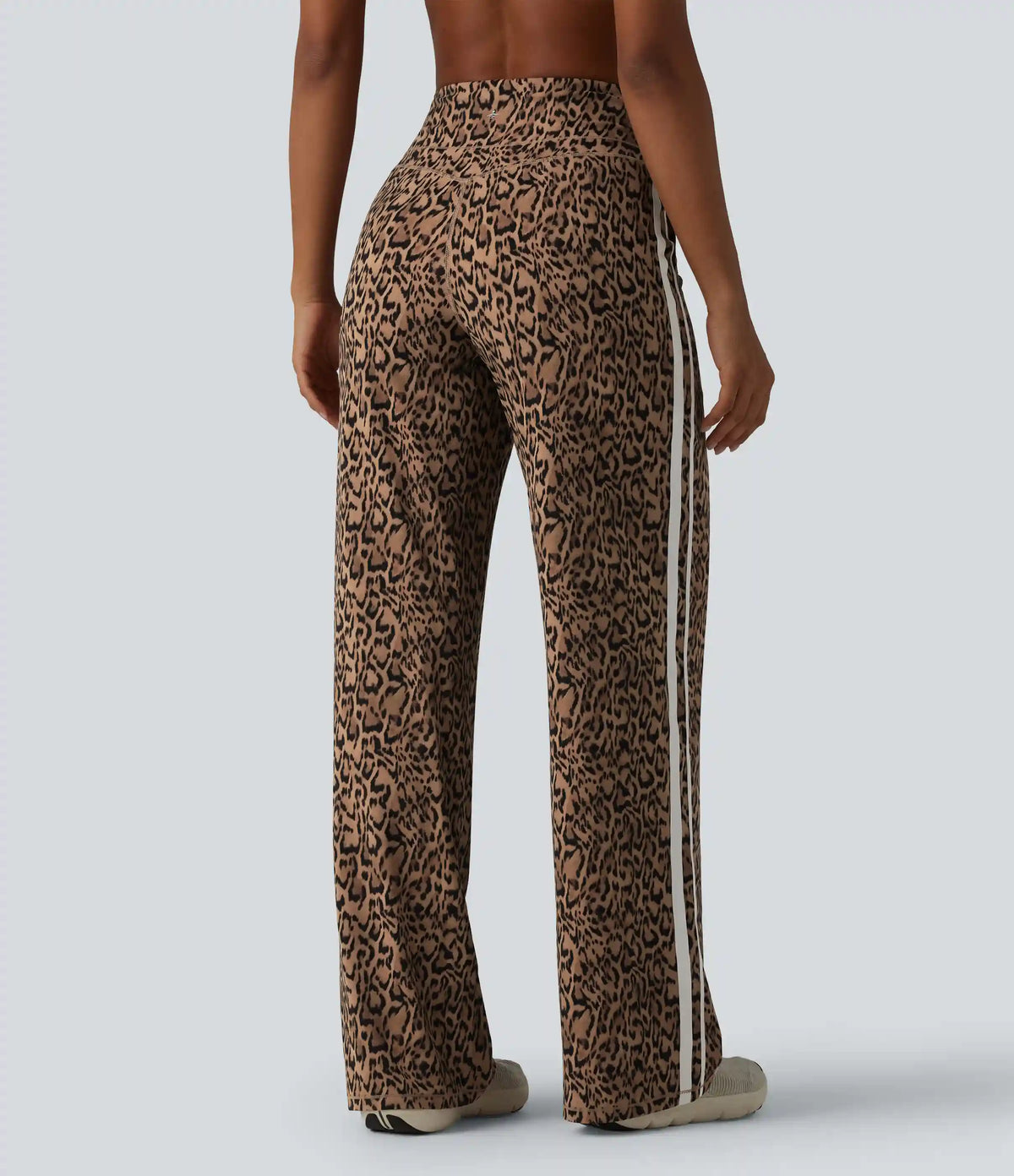 Halara UltraSculpt™ Leopard Print High Waisted Tummy Control Side Stripes Yoga Straight Leg Pants with Pockets