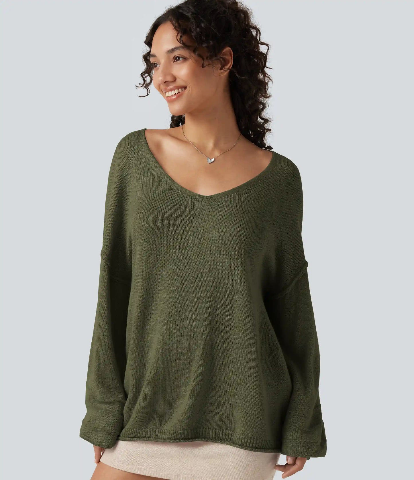 V Neck Long Sleeve Casual Sweater