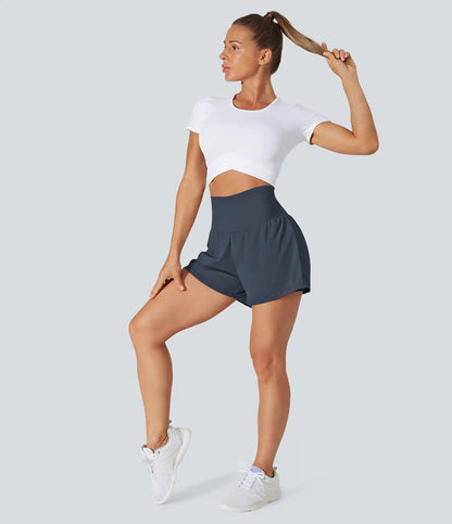 SoftlyZero™ Airy Super High Waisted 2-in-1 InstantCool Yoga Shorts with Pockets