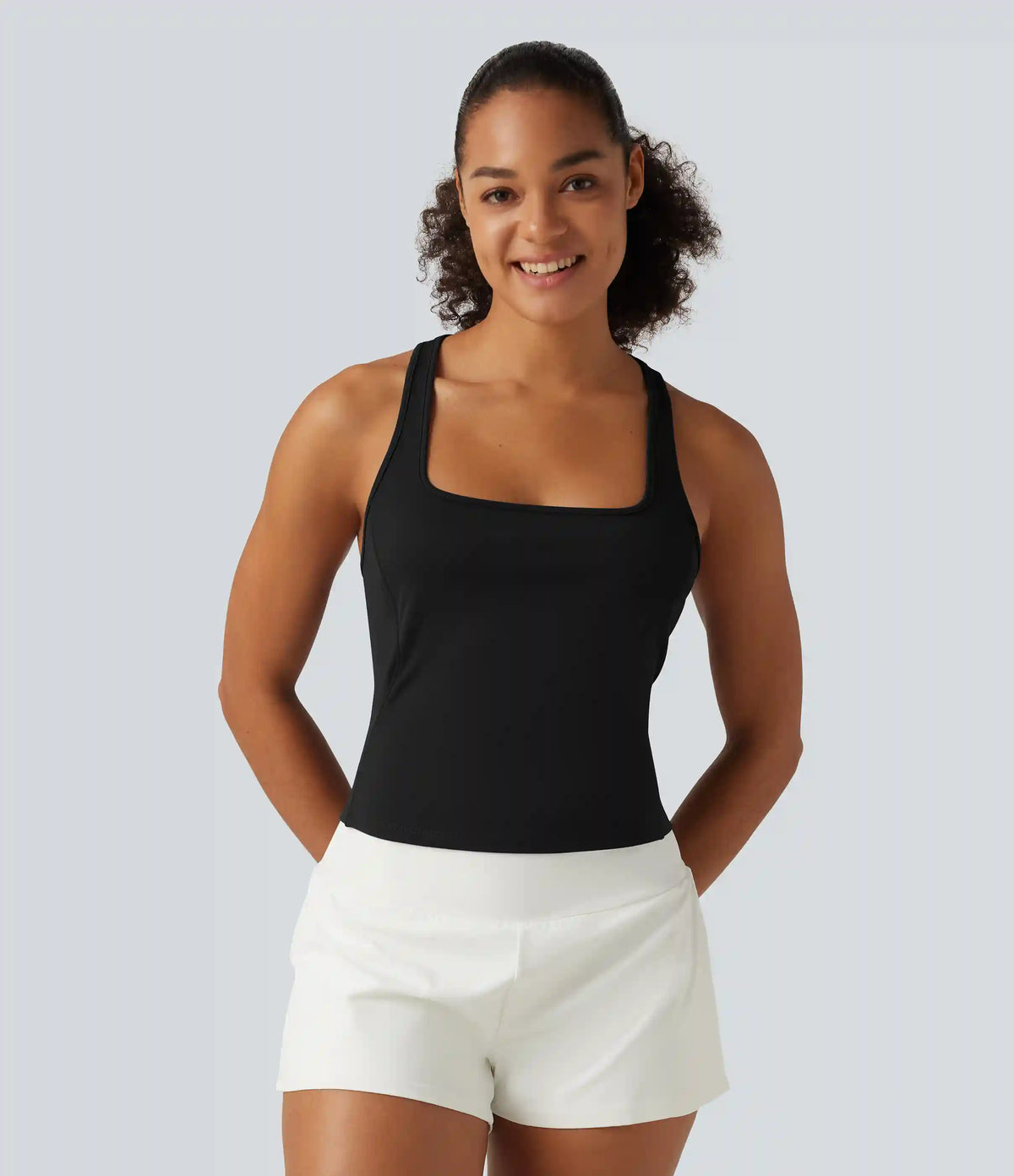 SoftlyZero™ Plush Square Neck Racerback Yoga Tank Top