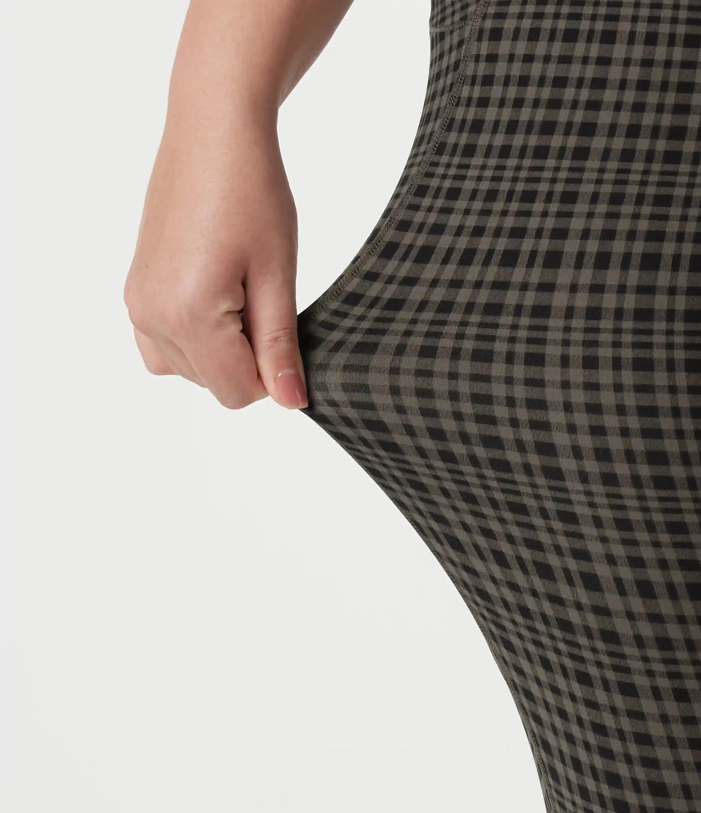 Plus Size Halara UltraSculpt™ Check Plaid Print High Waisted Drawstring Yoga Leggings with Pockets