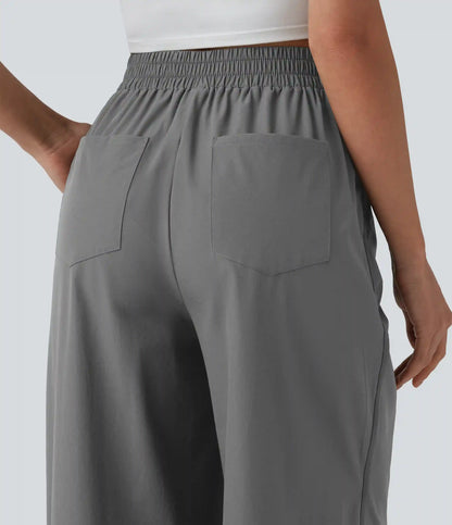 High Waisted Wide Leg Baggy Casual Pants with Pockets