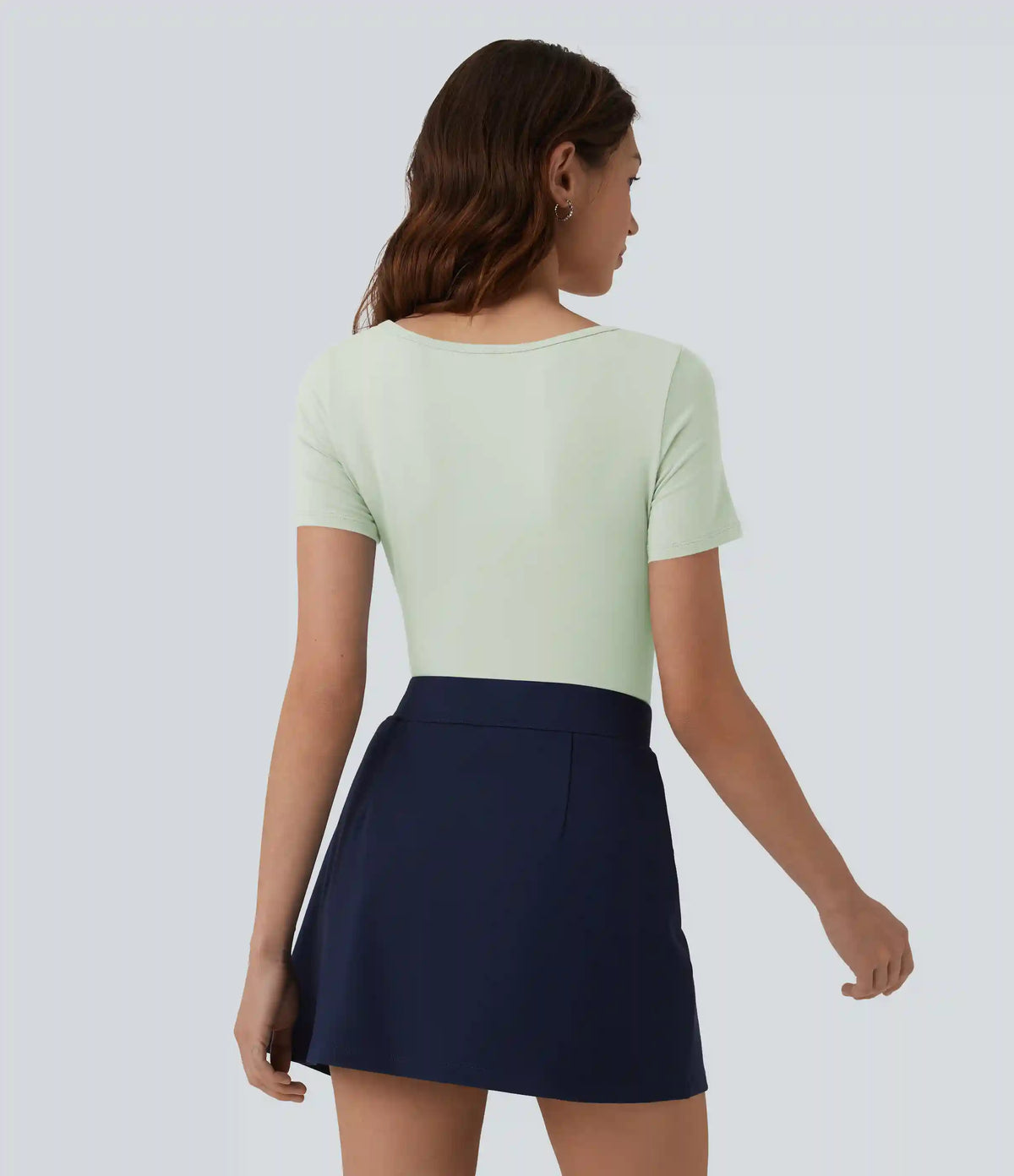 U Neck Short Sleeve Snap Skinny Work Bodysuit