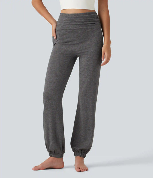 High Waisted Ruched Dance Balloon Joggers with Pockets