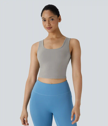 U Neck Crossover Barre Ballet Dance Tank Top A-D Cups