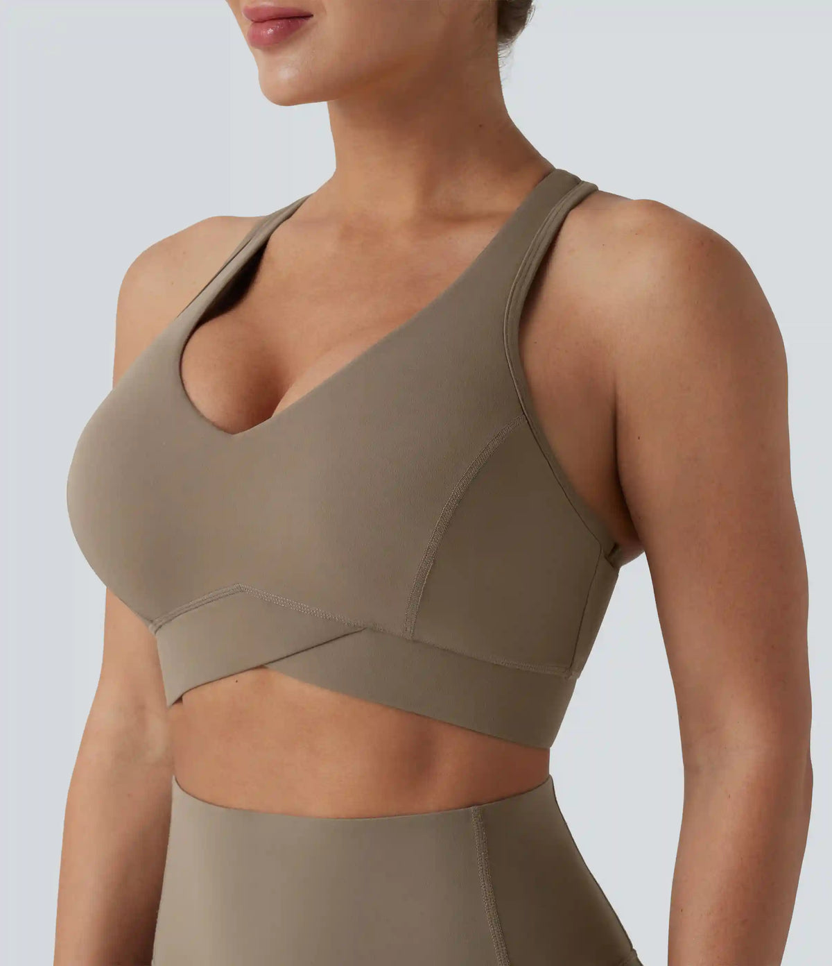 Halara UltraSculpt™ Light Support V Neck Racerback Running Sports Bra DD-F Cups