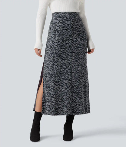 Halara UltraSculpt™ Leopard Print High Waisted Split Maxi Casual Skirt