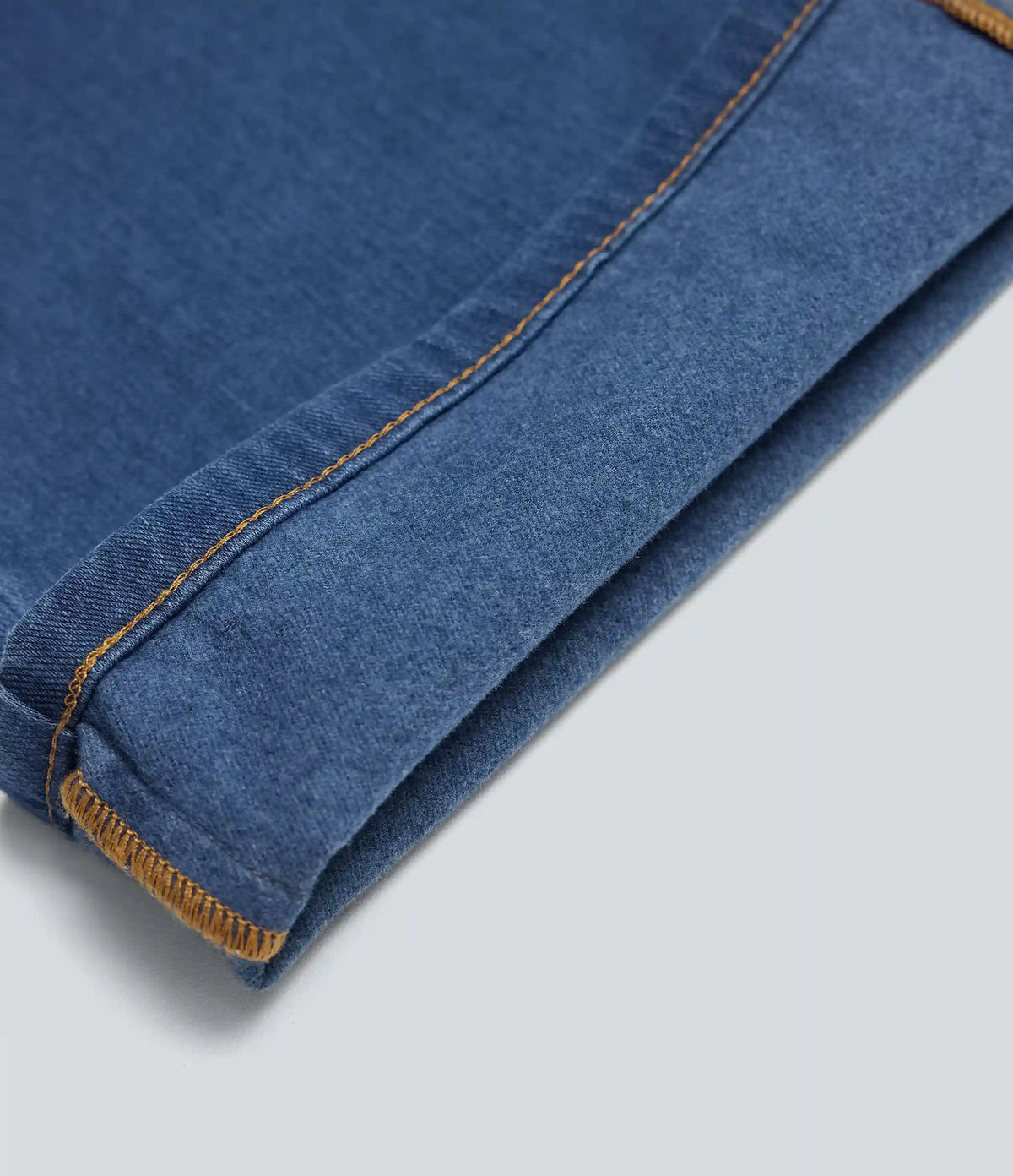 Halara Flex™ Denim Heat Mid Rise Denim Casual Bootcut Jeans with Pockets