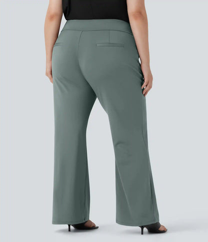 Plus Size Halara Flex™ DayStretch High Waisted Work Flare Pants with Side Zip Pockets