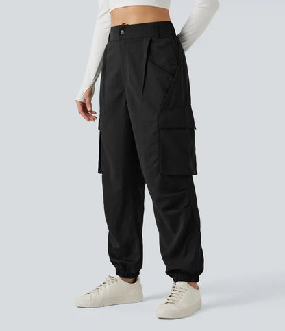 Mid Rise Casual Cargo Joggers with Pockets