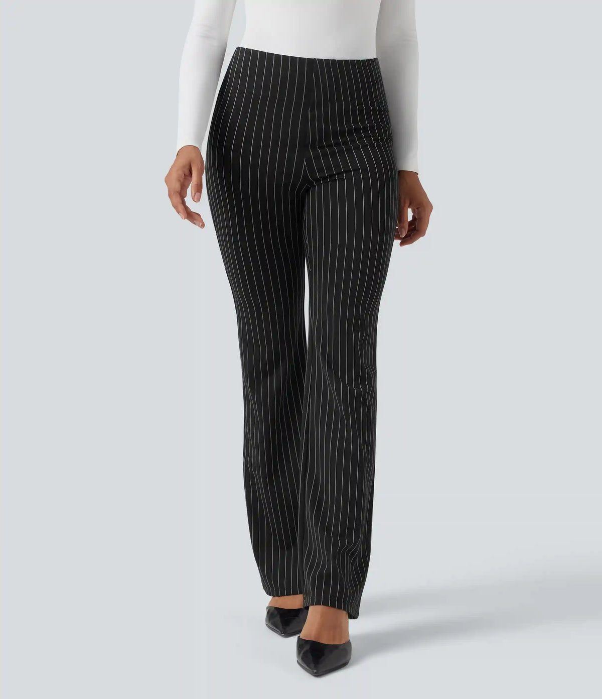 Halara Flex™ High Waisted Striped Work Flare Pants with Pockets
