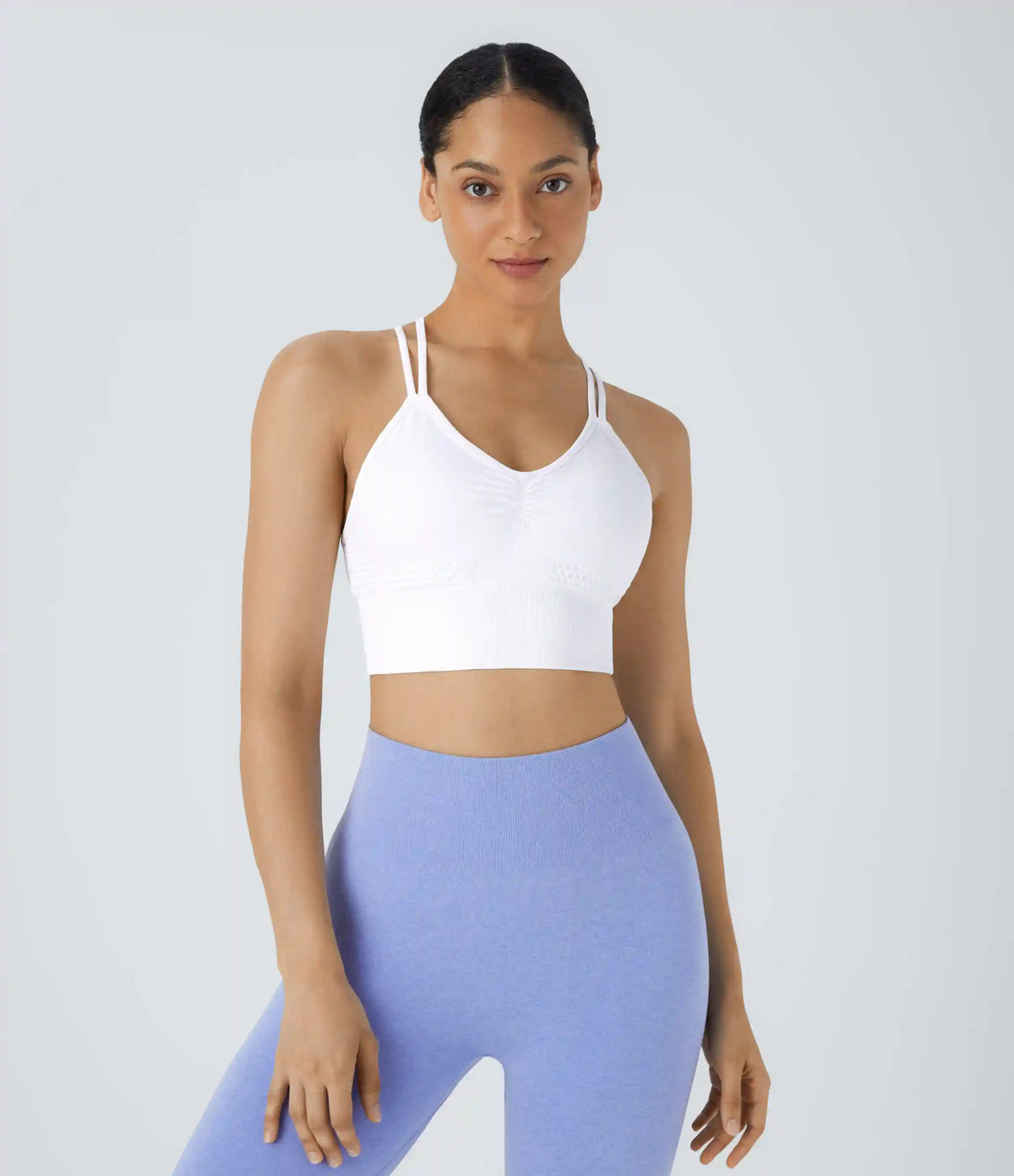 OneForm Seamless Flow Low Support Ruched Double Straps Sports Bra A-D Cups
