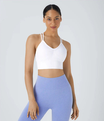 OneForm Seamless Flow Low Support Ruched Double Straps Sports Bra A-D Cups