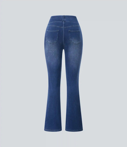 Halara Flex™ High Waisted Pockets Washed Casual Bootcut Jeans