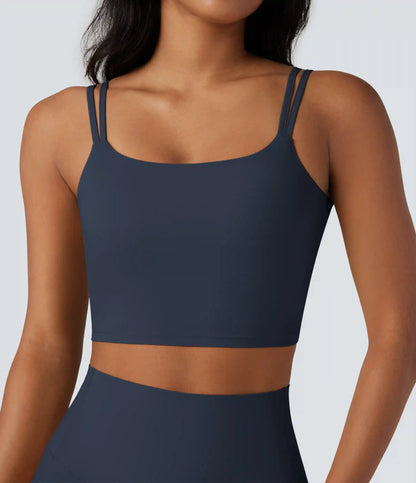 Halara UltraSculpt™ Double Straps Twisted Backless Cropped Yoga Tank Top