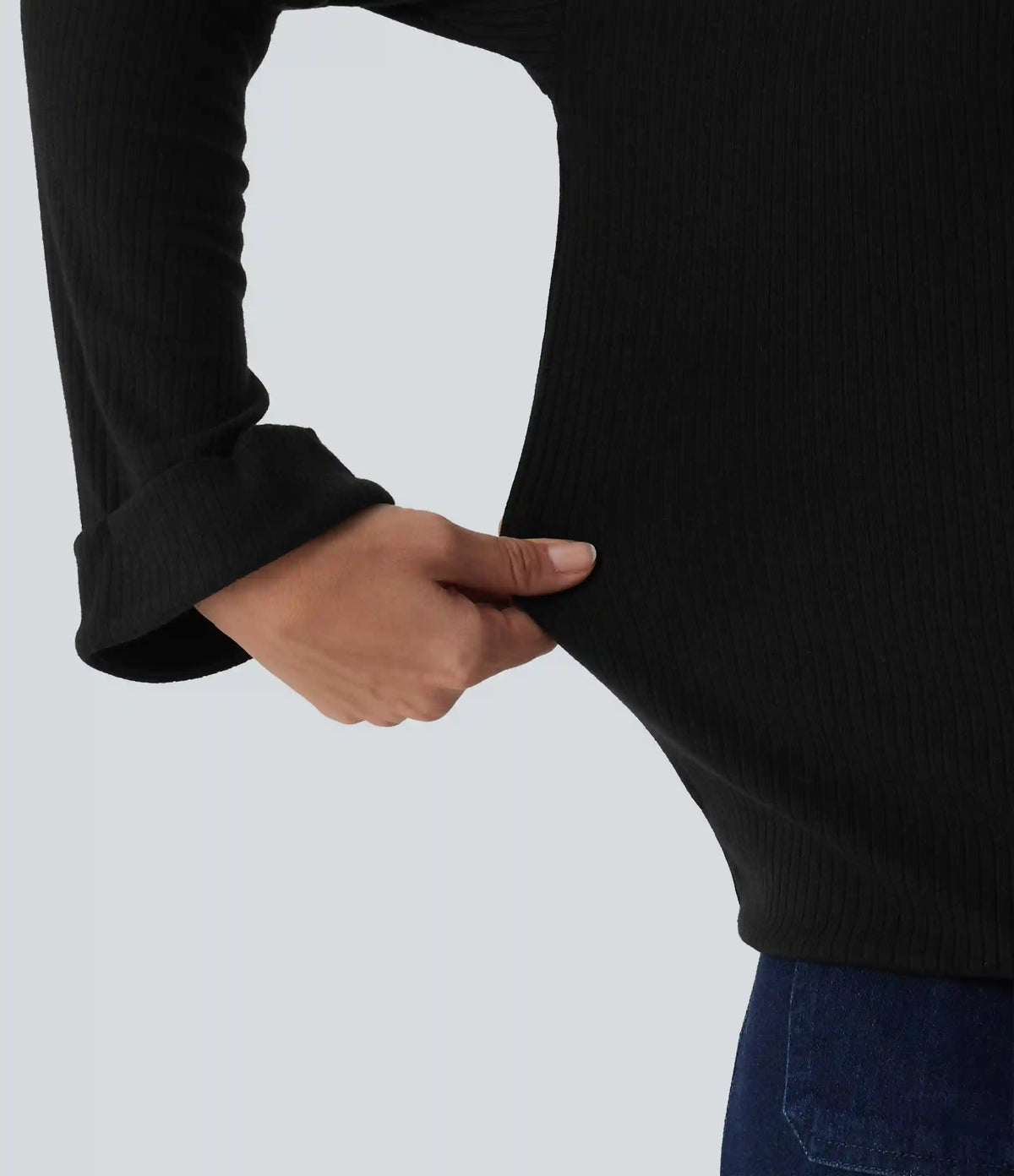 High Neck Long Sleeve Casual Top