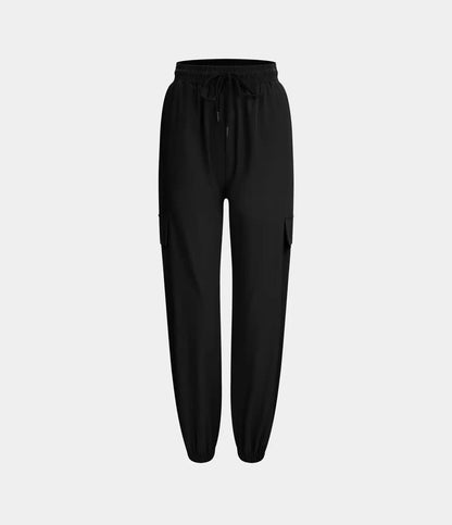 Mid Rise Drawstring Pocket Casual Cargo Joggers