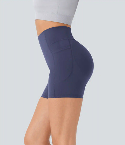 Halara UltraSculpt™ High Waisted Scrunch Butt Lifting Tummy Control Pocket Shaping Workout Biker Shorts 5''