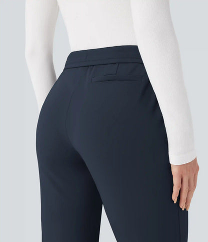 Halara Flex™ DayStretch Foldover High Waisted Drawstring 7/8 Slim Work Pants with Pockets