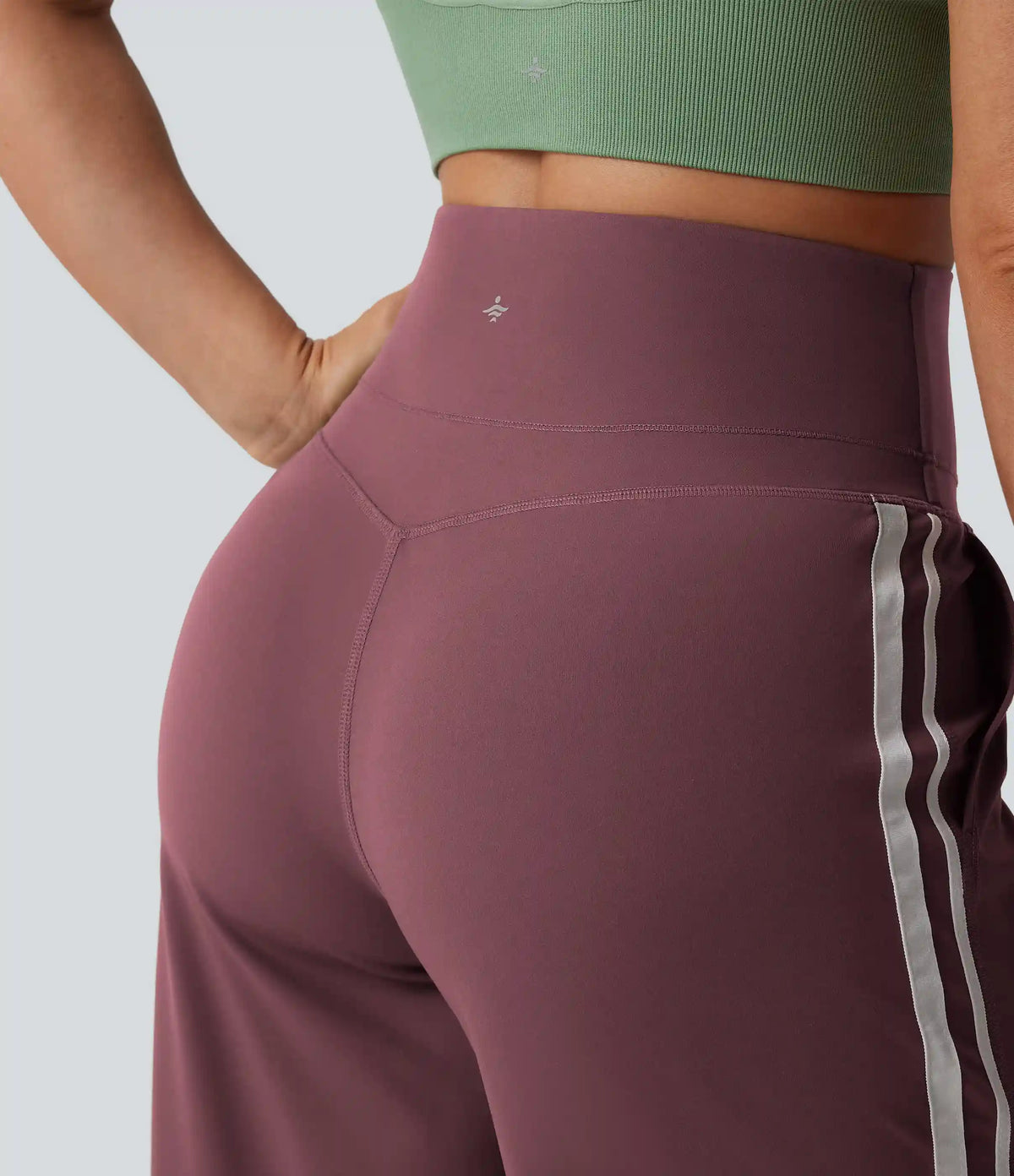 Halara UltraSculpt™ High Waisted Tummy Control Color Block Stripes Yoga Baggy Pants with Pockets