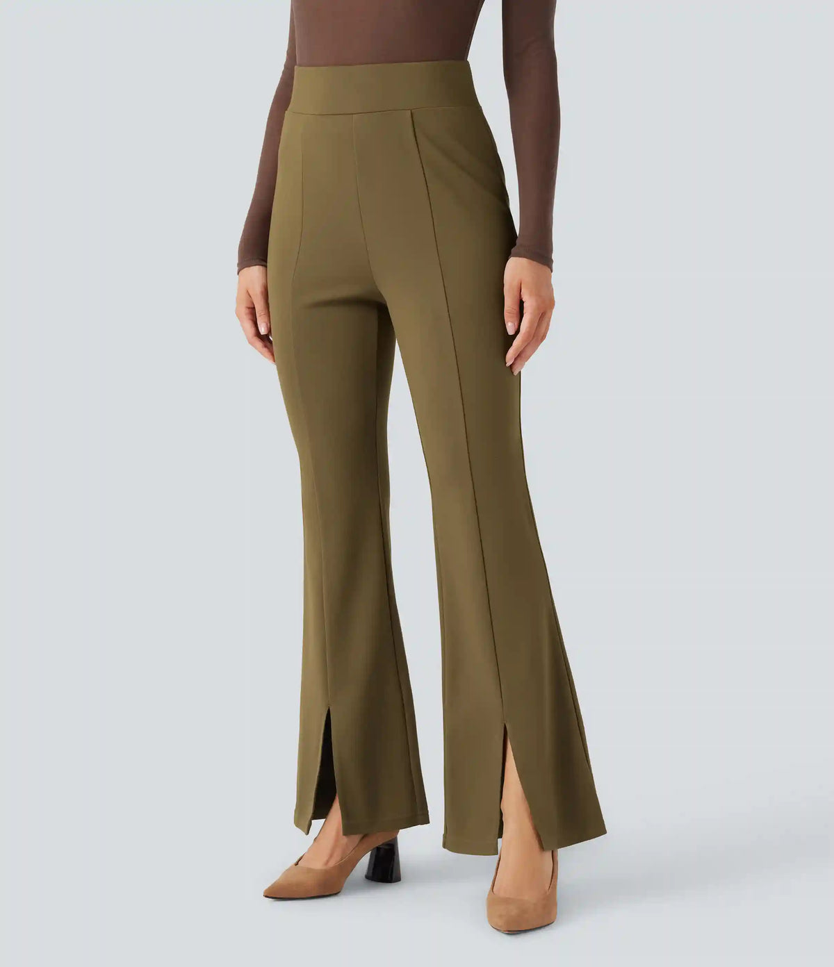 High Waisted Flare Work Pants