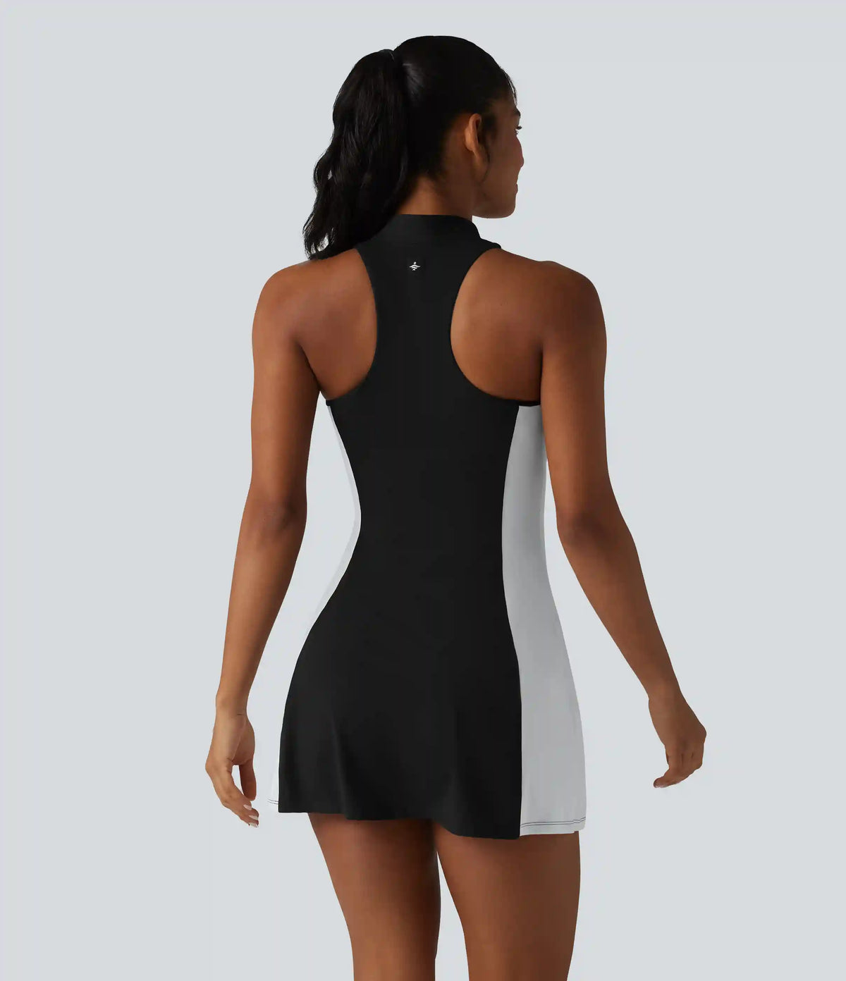 Halara UltraSculpt™ Mock Neck Built-in Bra Racerback Color Block Mini Golf Active Dress