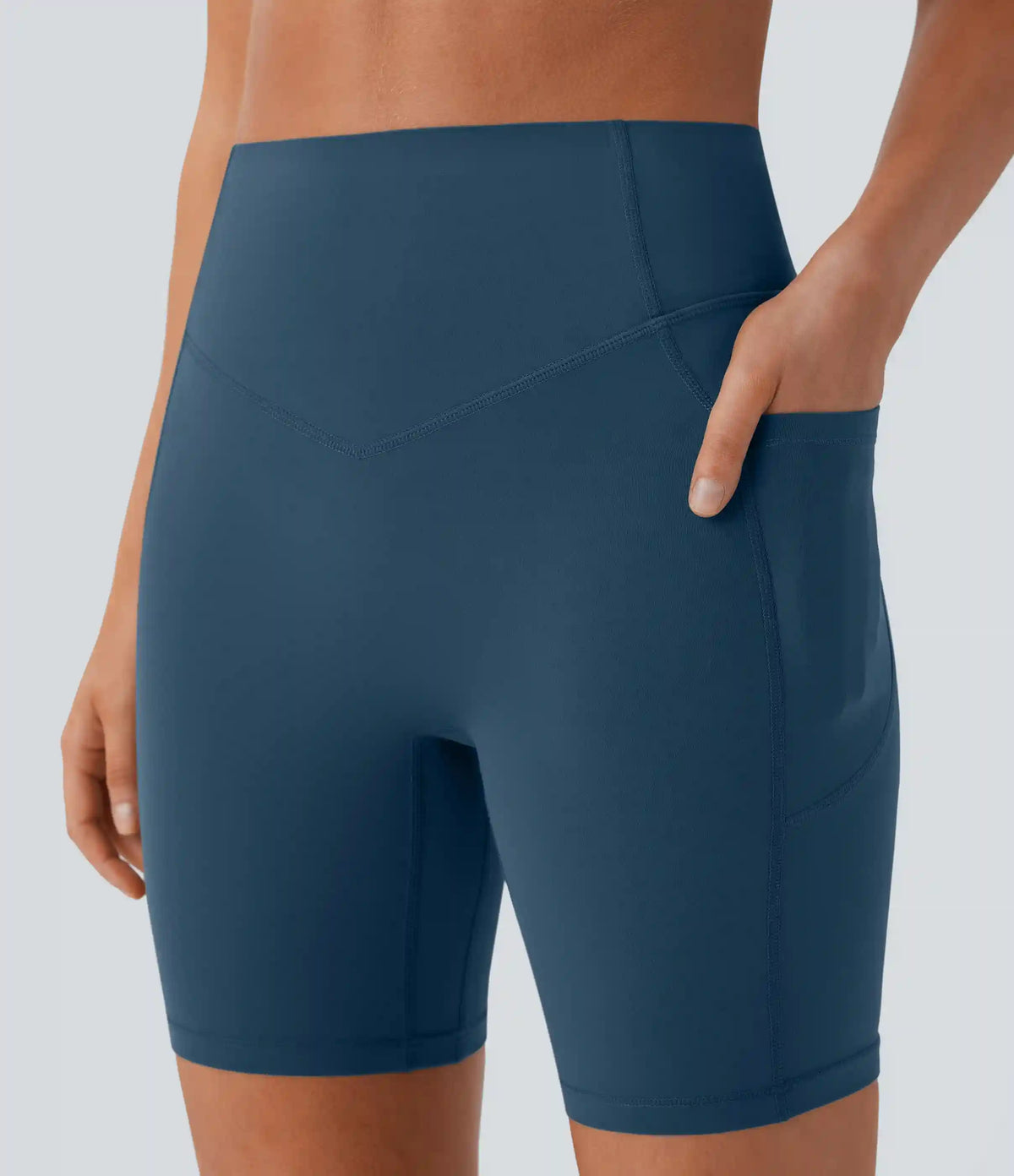 Halara UltraSculpt™ High Waisted Scrunch Butt Lifting Tummy Control Side Pocket Shaping Workout Biker Shorts 7''