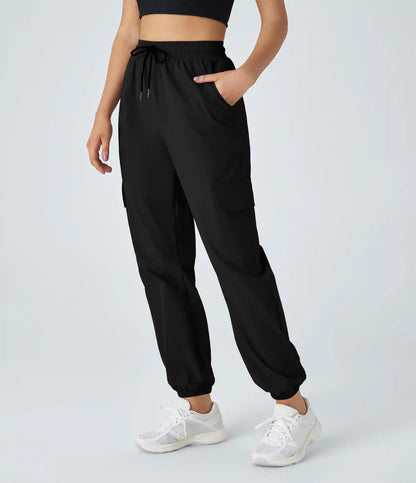 Mid Rise Drawstring Pocket Casual Cargo Joggers