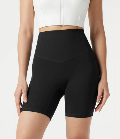 Halara UltraSculpt™ High Waisted Anti-Roll Tummy Control Shaping Workout Biker Shorts 7'' with Pockets