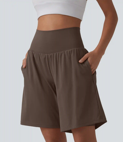 SoftlyZero™ Airy Super High Waisted 2-in-1 InstantCool Yoga Shorts 9" with Pockets