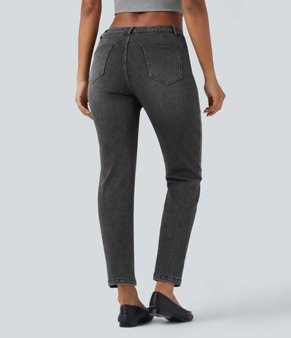 Halara Flex™ Mid Rise Slim 7/8 Causal Jeans with Pockets