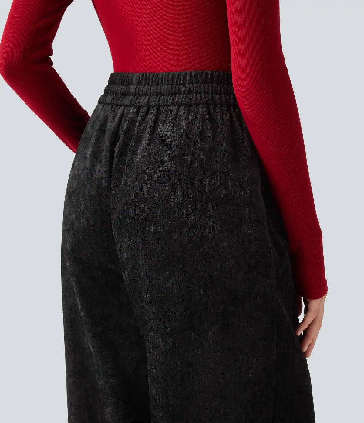 High Waisted Drawstring Baggy Casual Pants with Pockets
