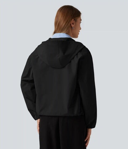 Hooded Long Sleeve Casual Jacket with Pockets