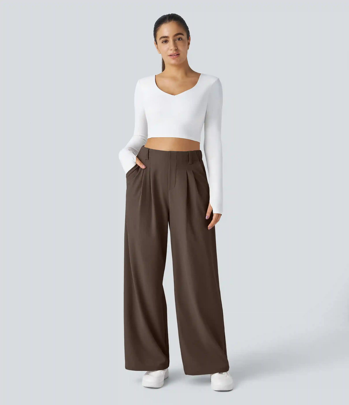 Halara Flex™ High Waisted Pocket Wide Leg Waffle Work Pants