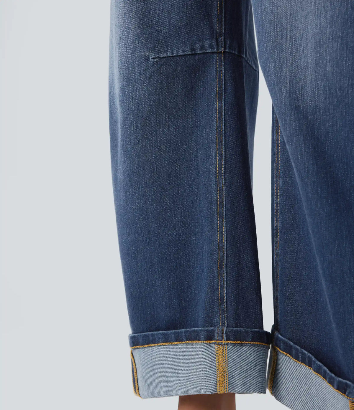 Halara Flex™ Mid Rise Barrel Leg Washed Casual Jeans with Pockets