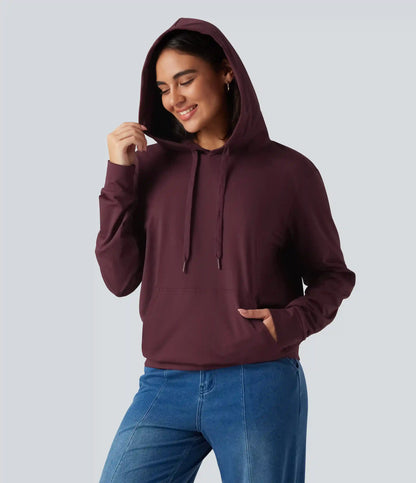 Hooded Long Sleeve Lounging Sweatshirt with Pocket