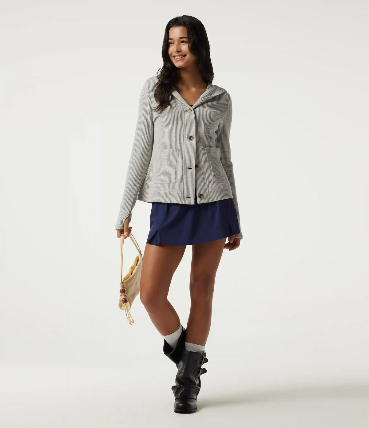Hooded Long Sleeve Casual Jacket with Pockets