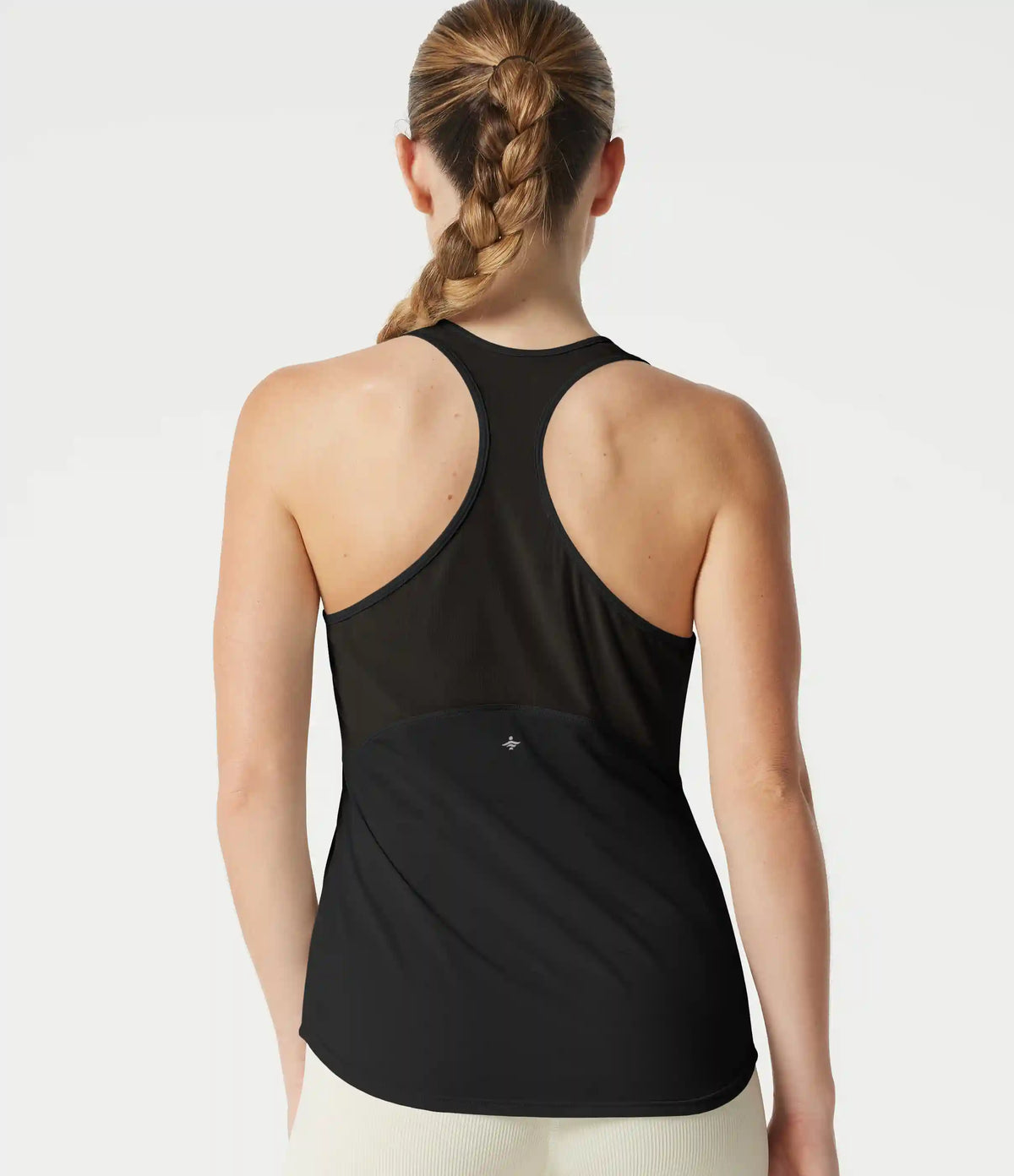 Racerback Breathable Mesh Curved Hem Quick Dry Yoga Tank Top