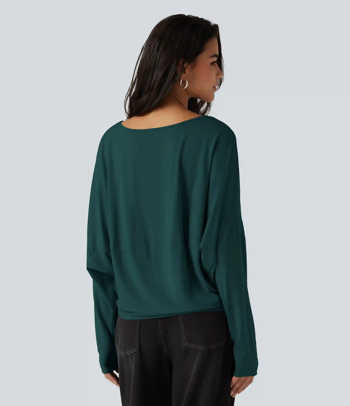 Round Neck Long Sleeve Relaxed Casual Top