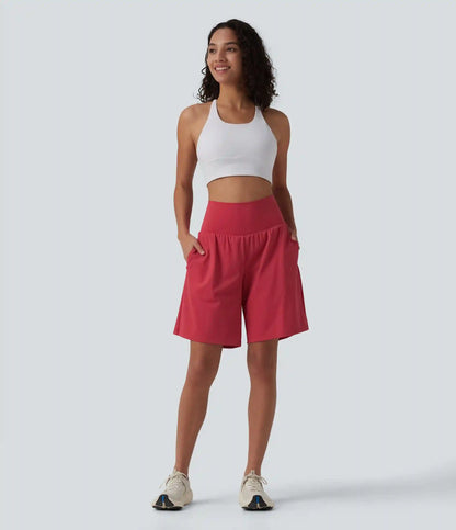 SoftlyZero™ Airy Super High Waisted 2-in-1 InstantCool Yoga Shorts 9" with Pockets