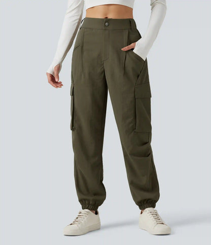 Mid Rise Casual Cargo Joggers with Pockets
