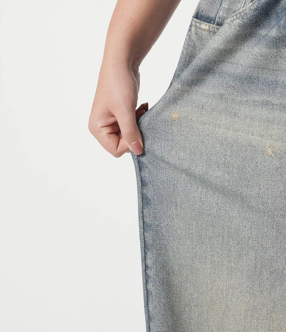 Plus Size Mid Rise Denim Print French Terry Casual Sweatpants Jeans with Pockets