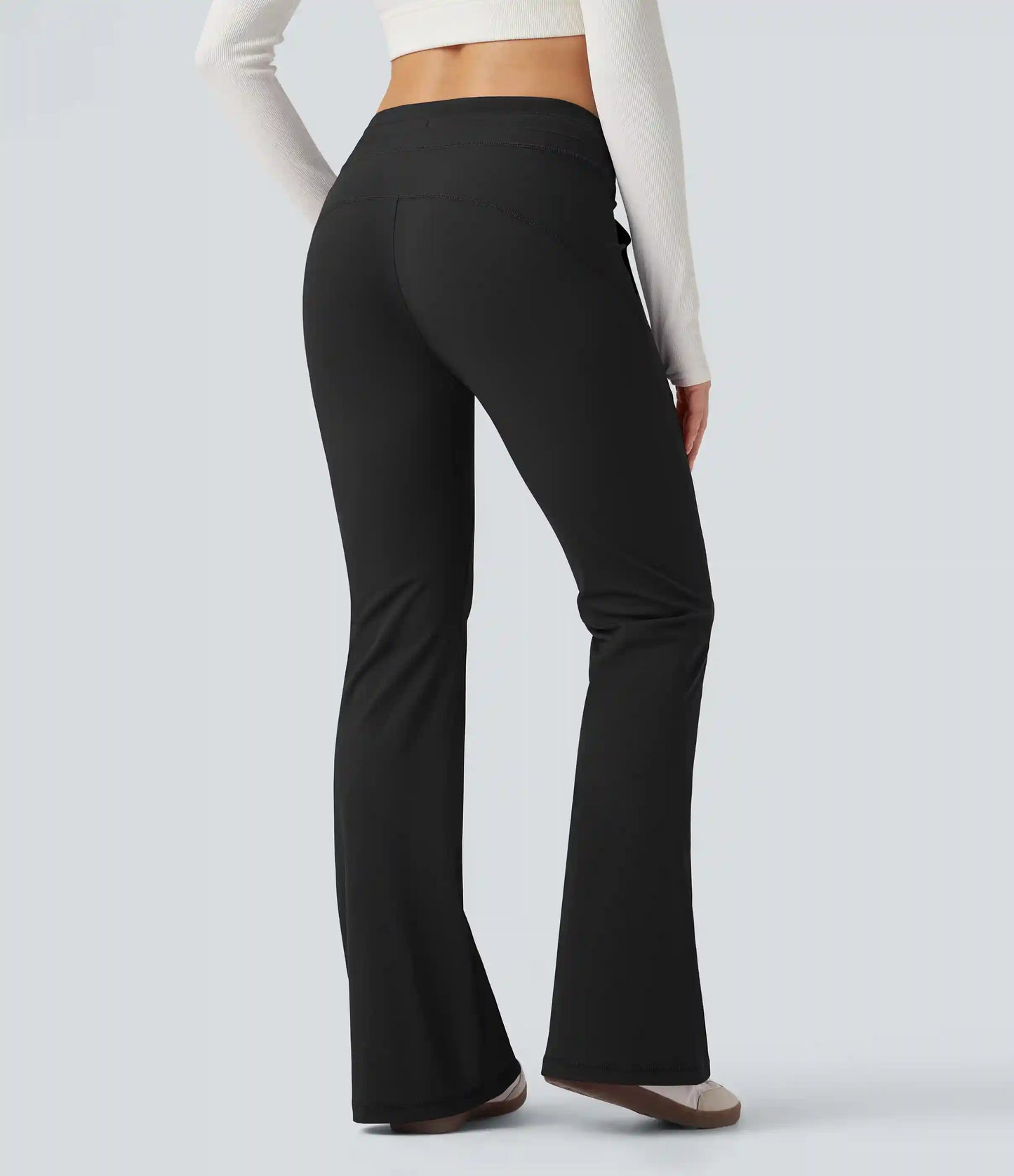 DayStretch Mid Rise Drawstring Slim Casual Flare Pants with Pockets