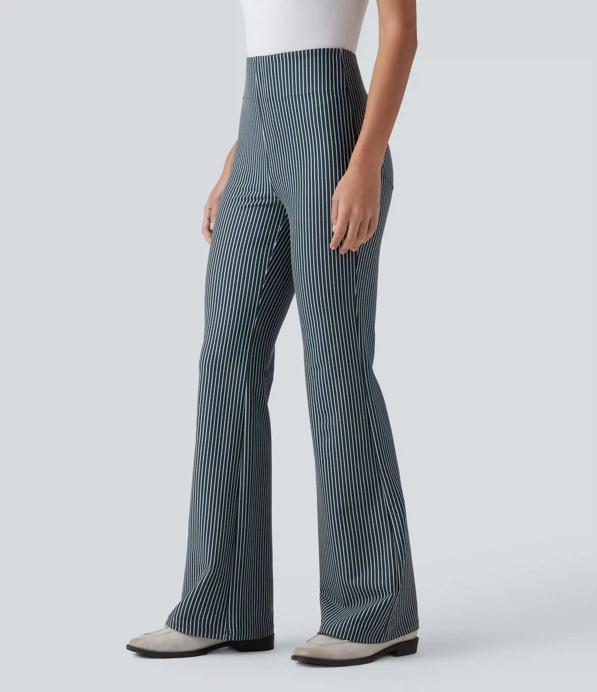 Halara Flex™ High Waisted Striped Work Flare Pants with Pockets