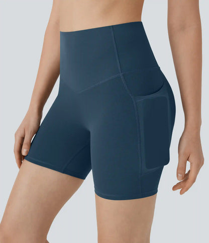 Halara UltraSculpt™ High Waisted Butt Lifting Tummy Control Pocket Shaping Training Biker Shorts 5''