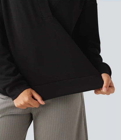 Hooded Dropped Shoulder Long Sleeve Work Sweatshirt